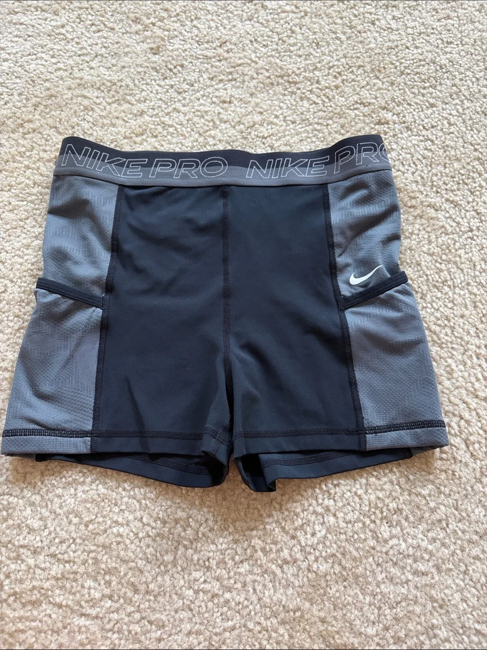 Nike Pro Black and Gray Athletic Compression Shorts